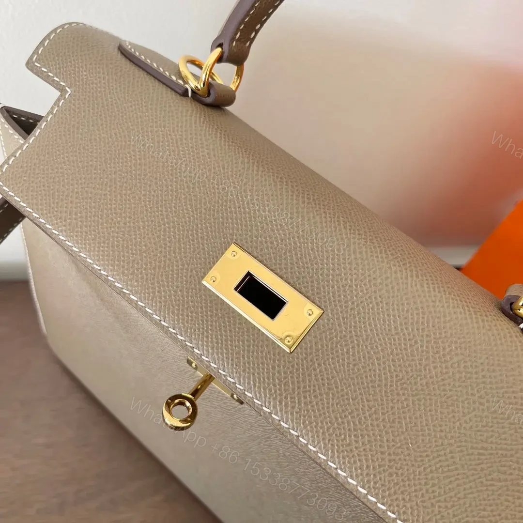 View 6 of HN 28CM ETAIN EPSOM LEATHER GOLD HARDWARE