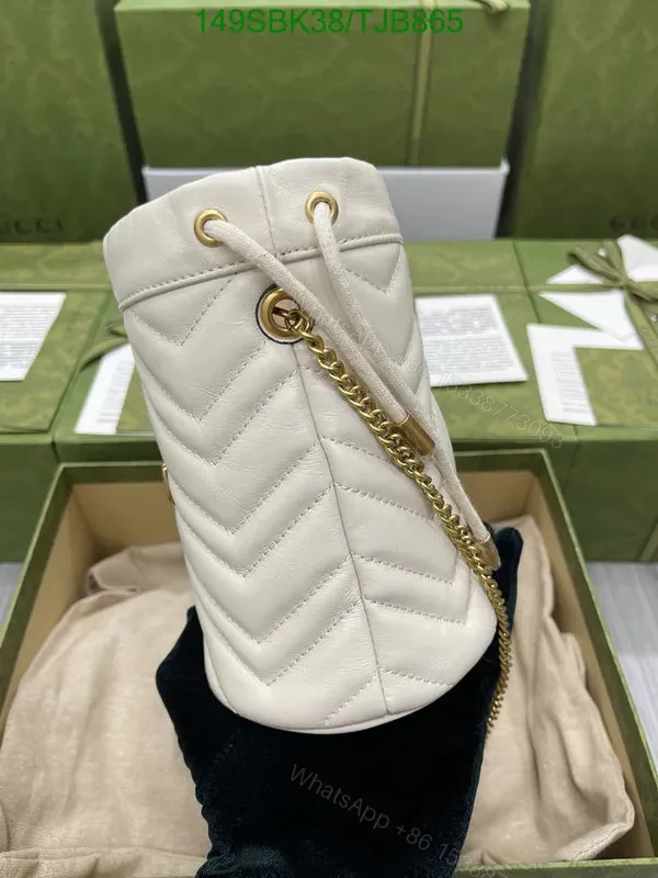 View 16 of Gucci Red Matelassé Leather Mini Bucket Bag 575163