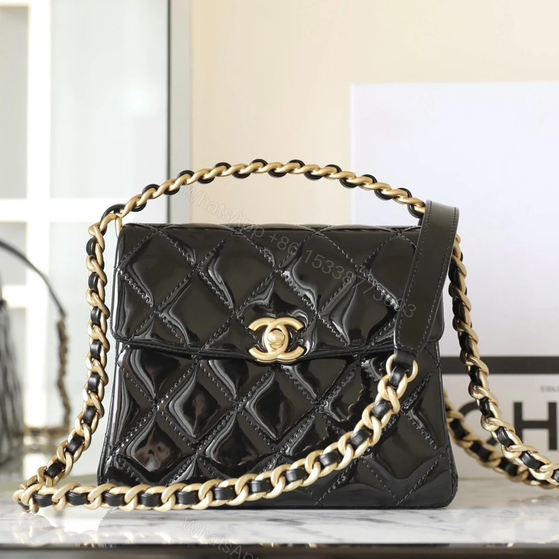 View 3 of 高仿Chanel*24S系列AS4472黑色漆皮單肩包免檢版