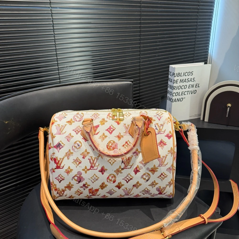 View 4 of Louis Vuitton Aquarelle Watercolor Speedy 35 White 30Cm