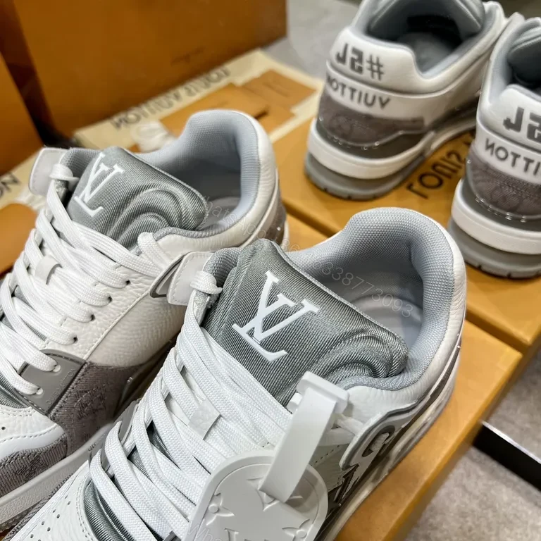 View 8 of Sophisticated LV-Inspired Leather Sneakers - All-Day Comfort