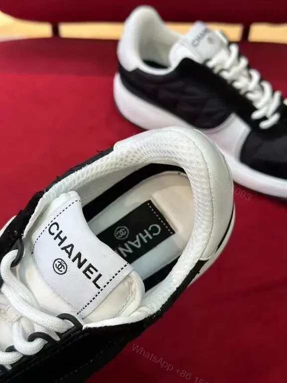 View 7 of Quilted Black-White Low-Top Sneakers: Premium Luxury casual