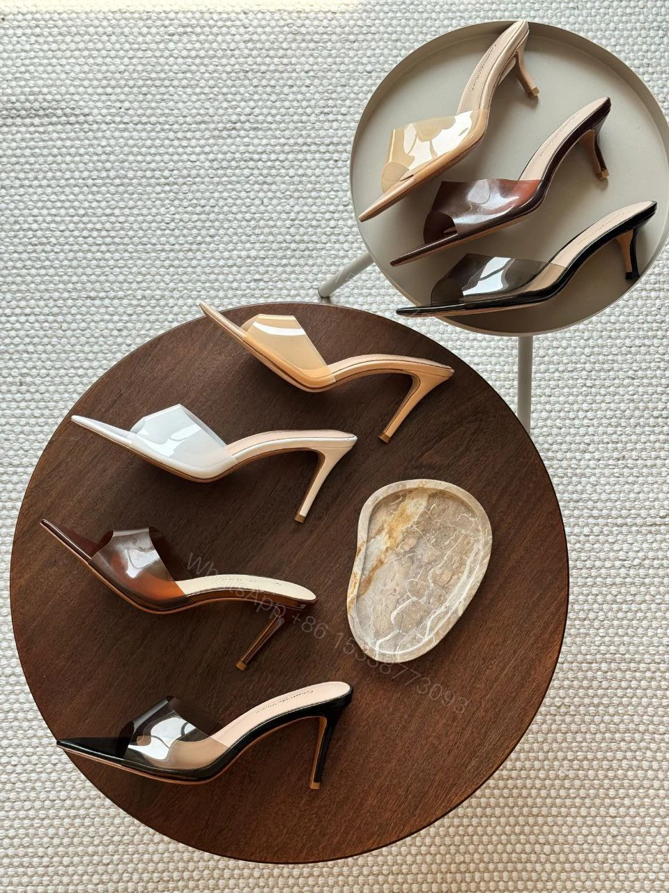 View 9 of Gianvito Rossi Elle 105 TPU and patent leather mules