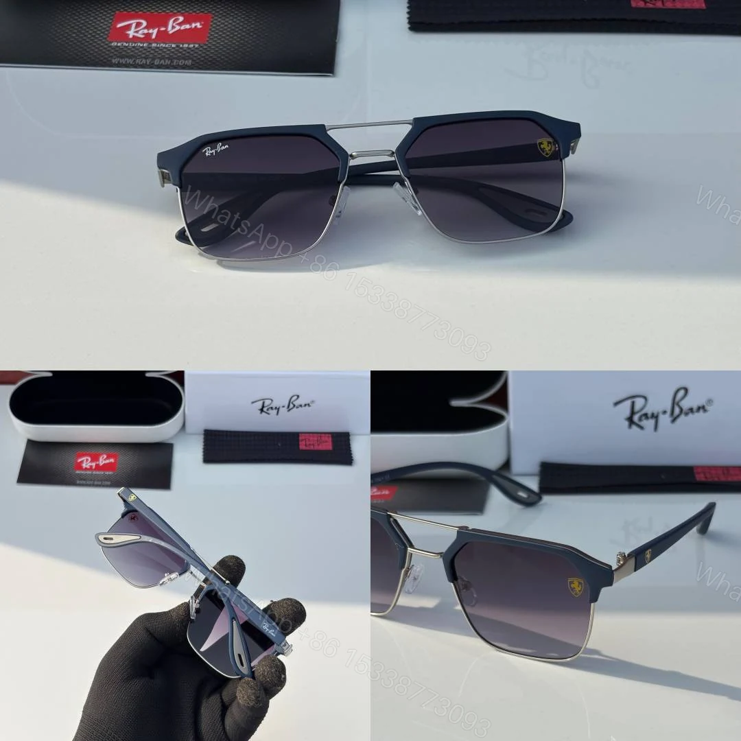 View 2 of First Copy RayBan 04 Silver Blue Sunglasses