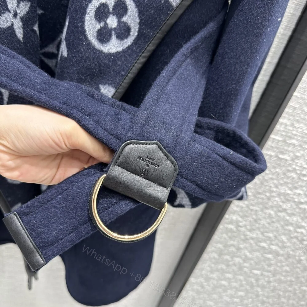 View 8 of Louis Vuitton Classic Monogram Wool Blue Coats