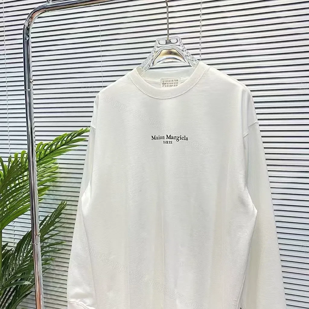 View 2 of White Cotton Minimalist Tee: Luxe Everyday Long-Sleeve