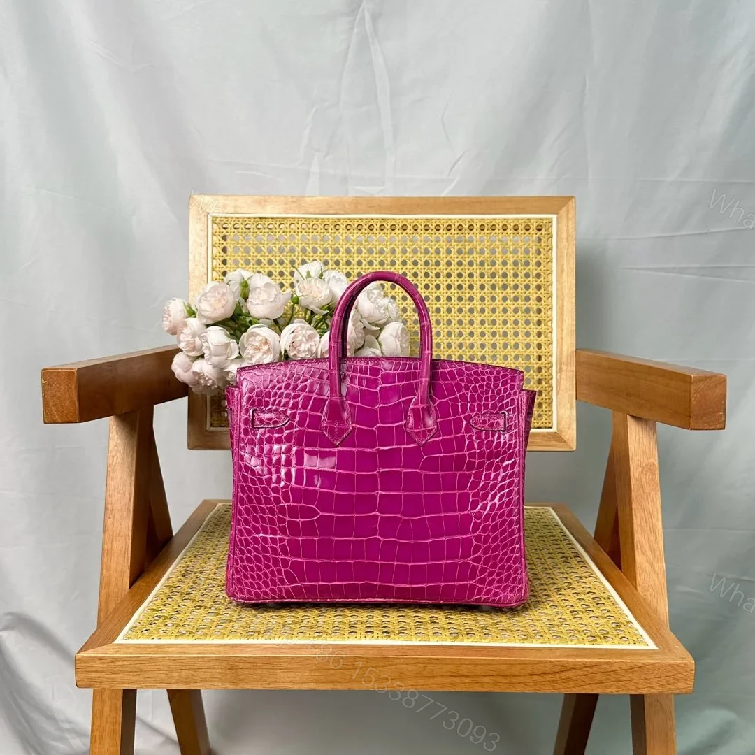 View 2 of Hermes Birkin 25cm Crocodile Leather Silver Hardware