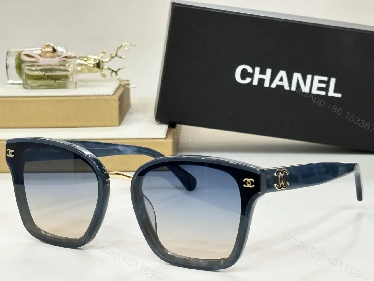 View 9 of Brown Luxury Sunglasses with Gold Detailing - Effortless Chic Eyewear