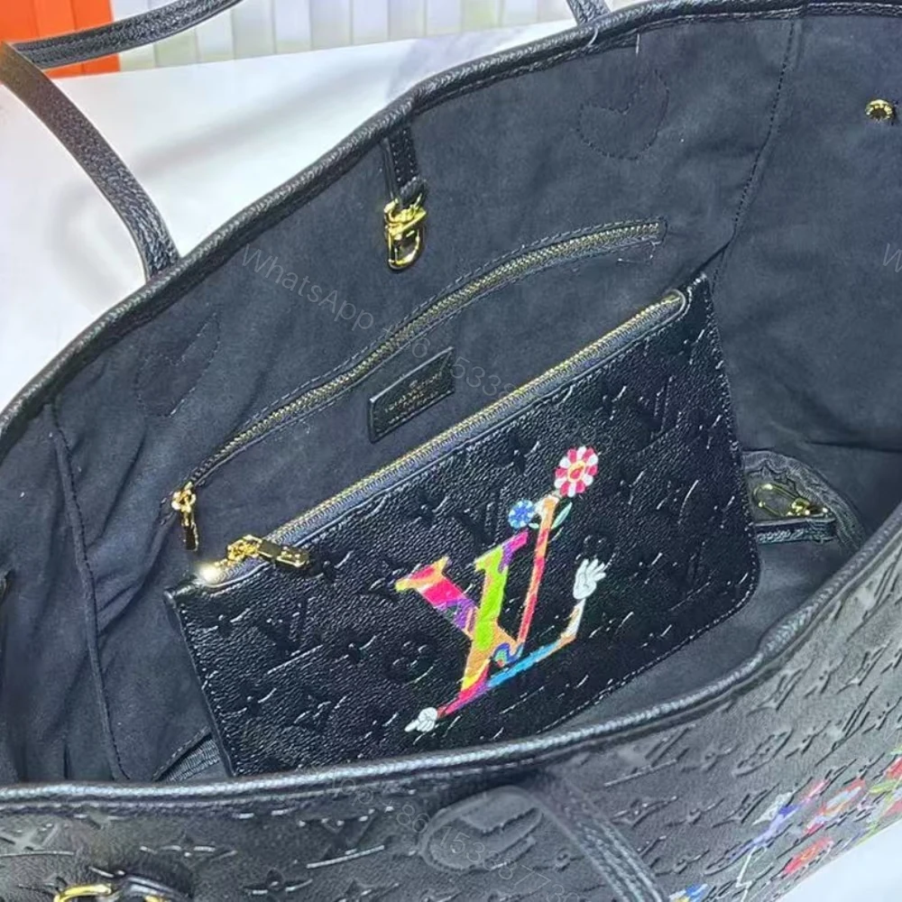 View 6 of Louis Vuitton X Takashi Murakami Superflat Neverfull MM Black 31Cm M13675