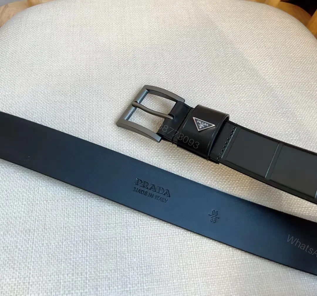 View 7 of Refined Black Leather Belt Minimalist Texture, Matte Buckle, Adjustable Comfort Belt