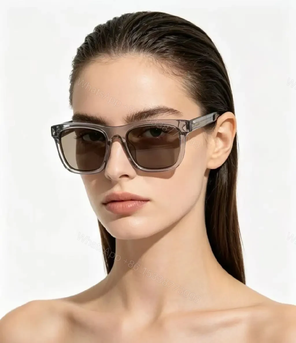 View 10 of Black Frame Clear Lenses Bold Oversized Glasses with PRADA Branding