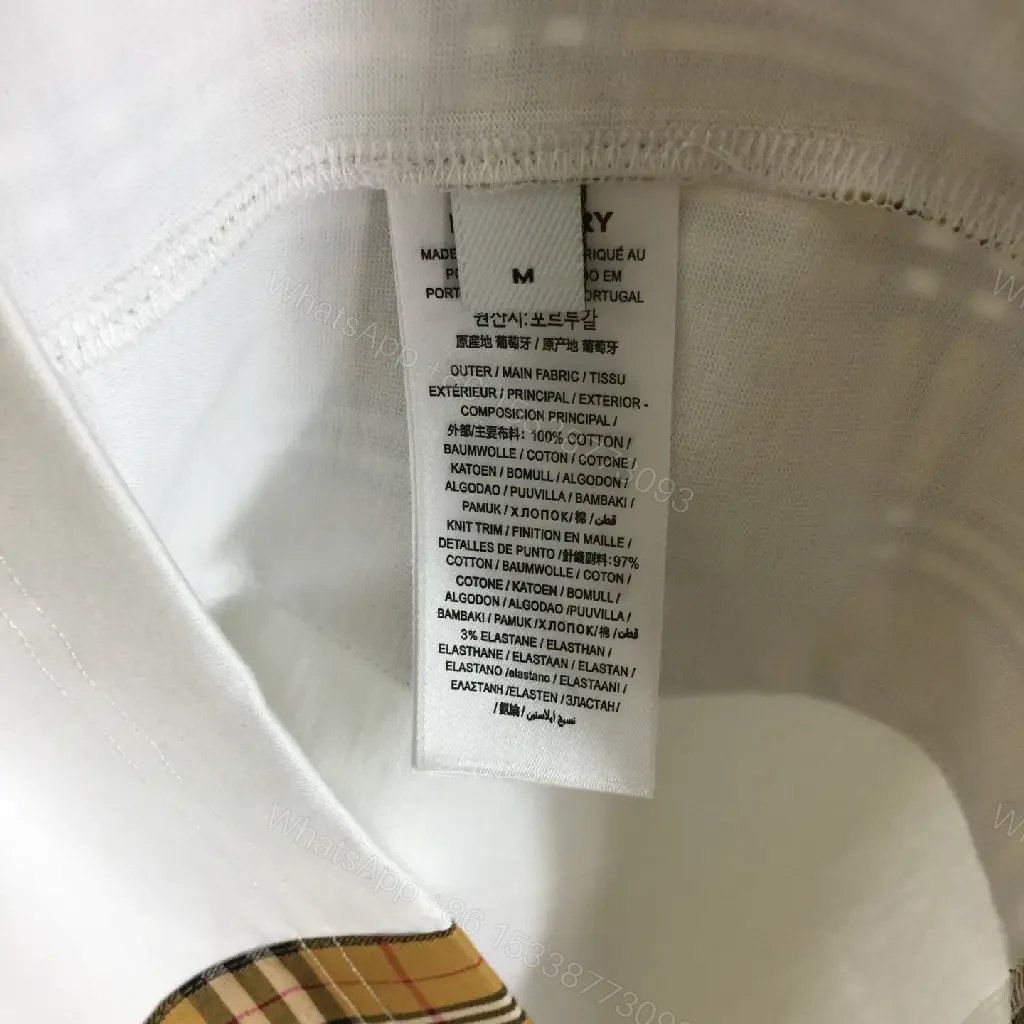 View 8 of White Cotton Tee with Plaid Paneling – Casual Luxe Comfort