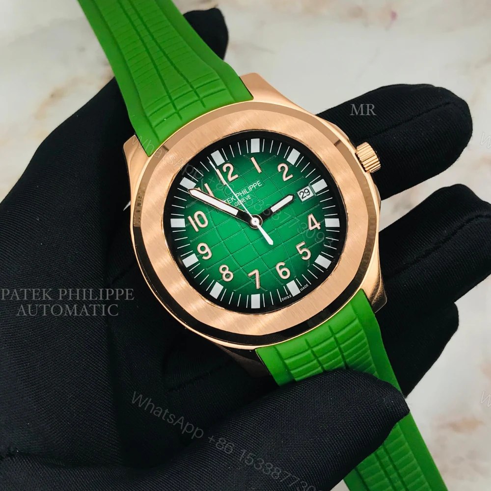 View 2 of Patek Philippe Aquanaut Green Dial Green Rubber Strap Watch