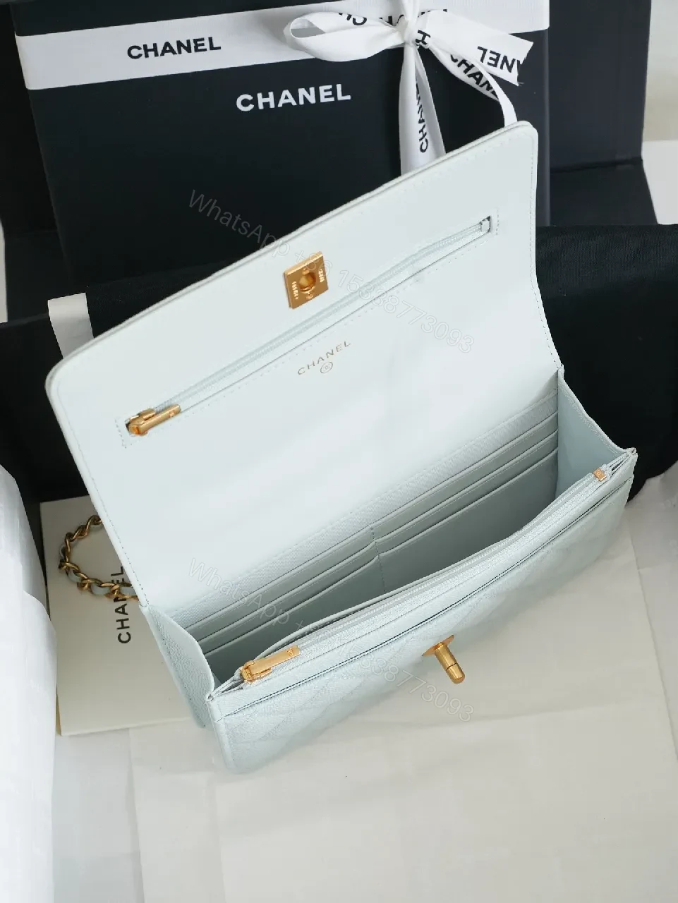 View 8 of Pastel Quilted Leather Mini Bag: Gold Chain Minimalist Chic