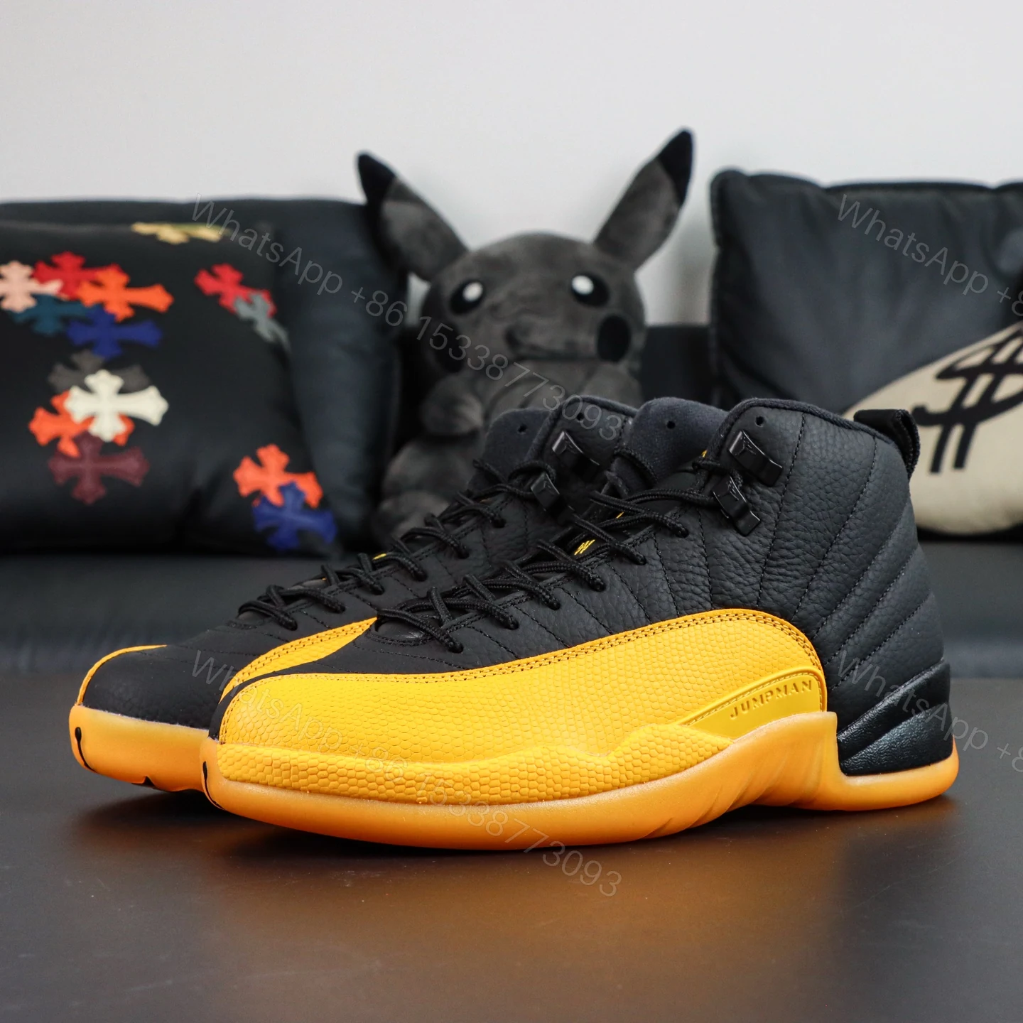View 8 of Air Jordan 12 ‘Black University Gold’ Reps