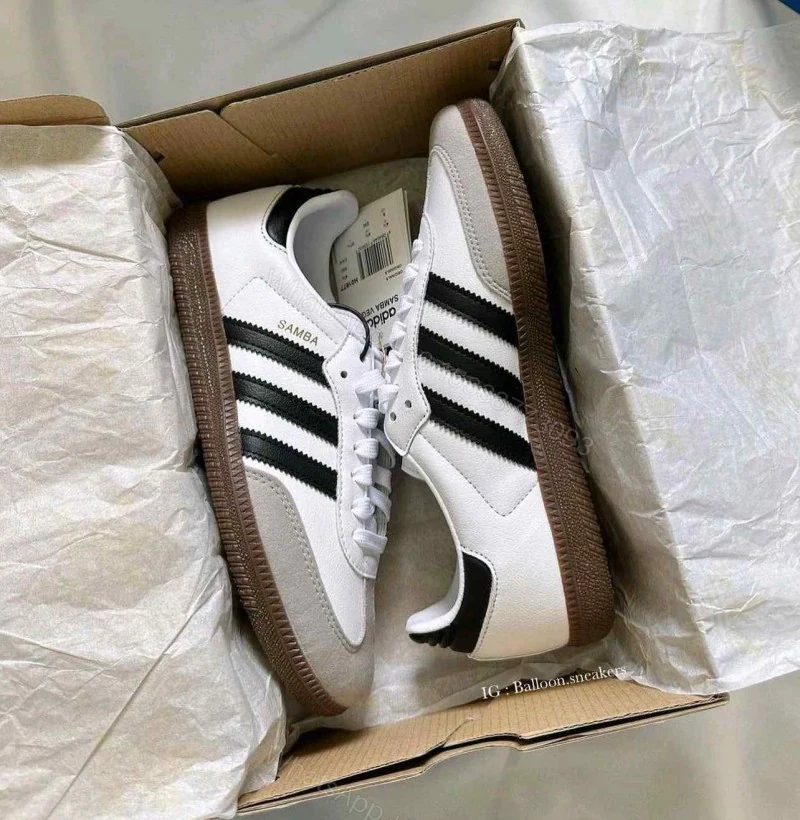 View 2 of First Copy Adidas Samba White Black