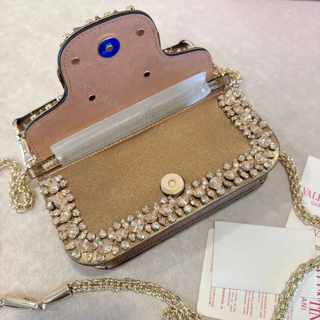 View 9 of Crystal Embellished Compact Bag: Luxe Crossbody Clutch