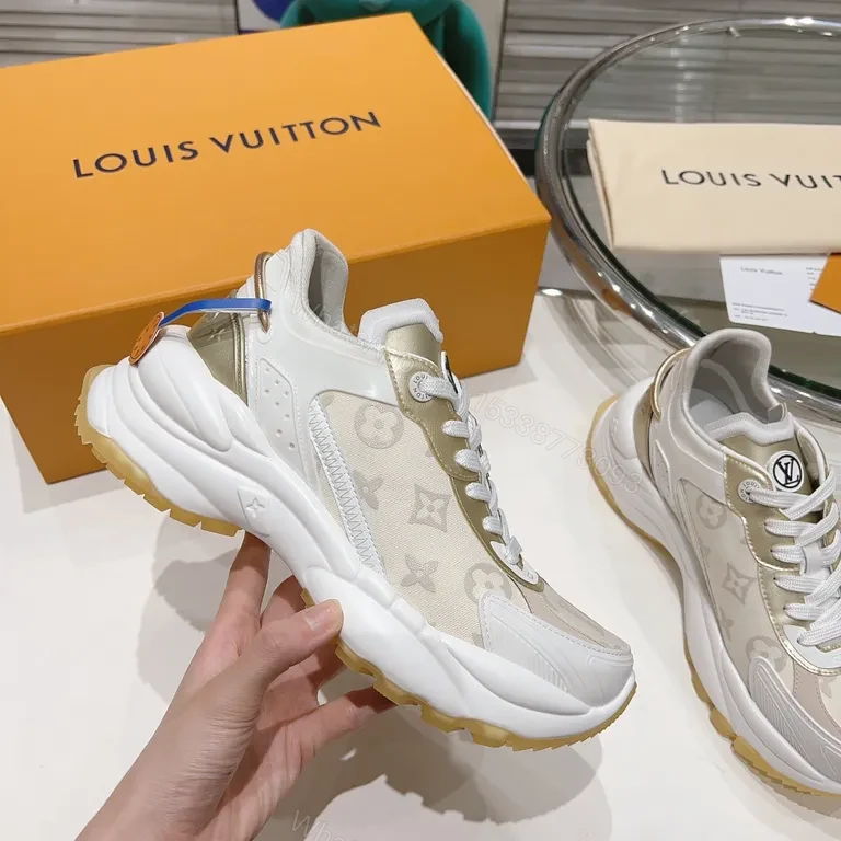 View 4 of White Lumi Runner: Luxury Casual Sneaker with Subtle LV Accents