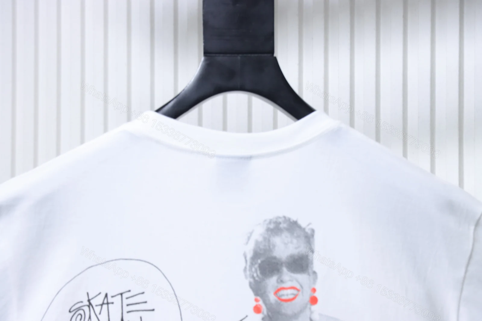 View 2 of Stussy Monroe Print Short Sleeve Shirt white