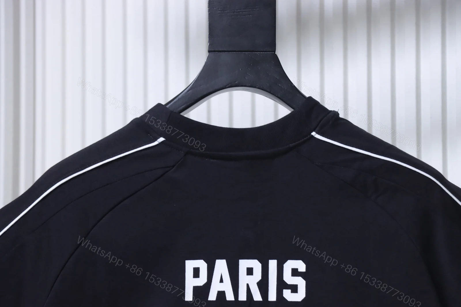View 2 of Balenciaga Clothes BLCG Manchester United Embroidered White Stripe Paneled Short-Sleeve T-Shirt