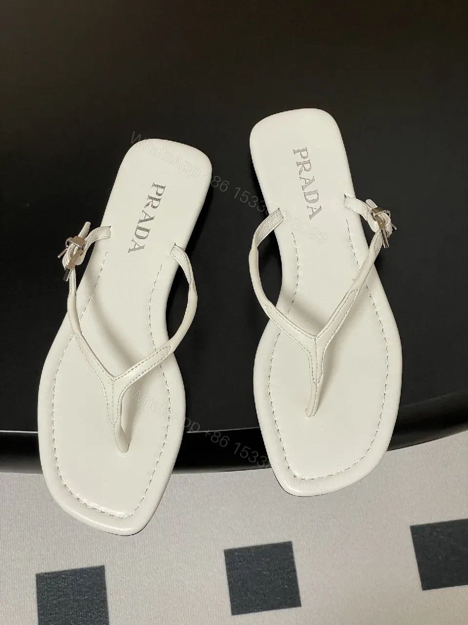 View 7 of Minimalist White Leather Sandals with Delicate Straps — All-Day Comfort