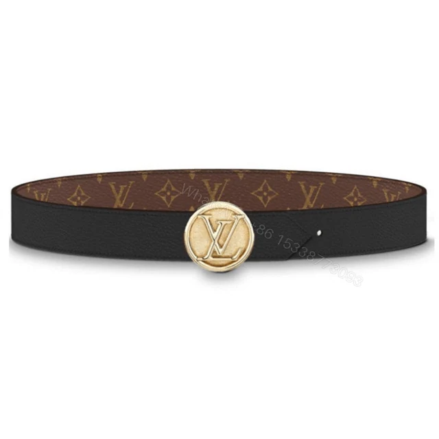 LOUIS VUITTON MONOGRAM LV CIRCLE LOGO 35MM REVERSIBLE BELT – B154 — view 1