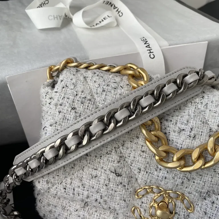 View 5 of Chanel-Inspired Tweed Flap Bag with Bold Chain â€” Luxury Everyday