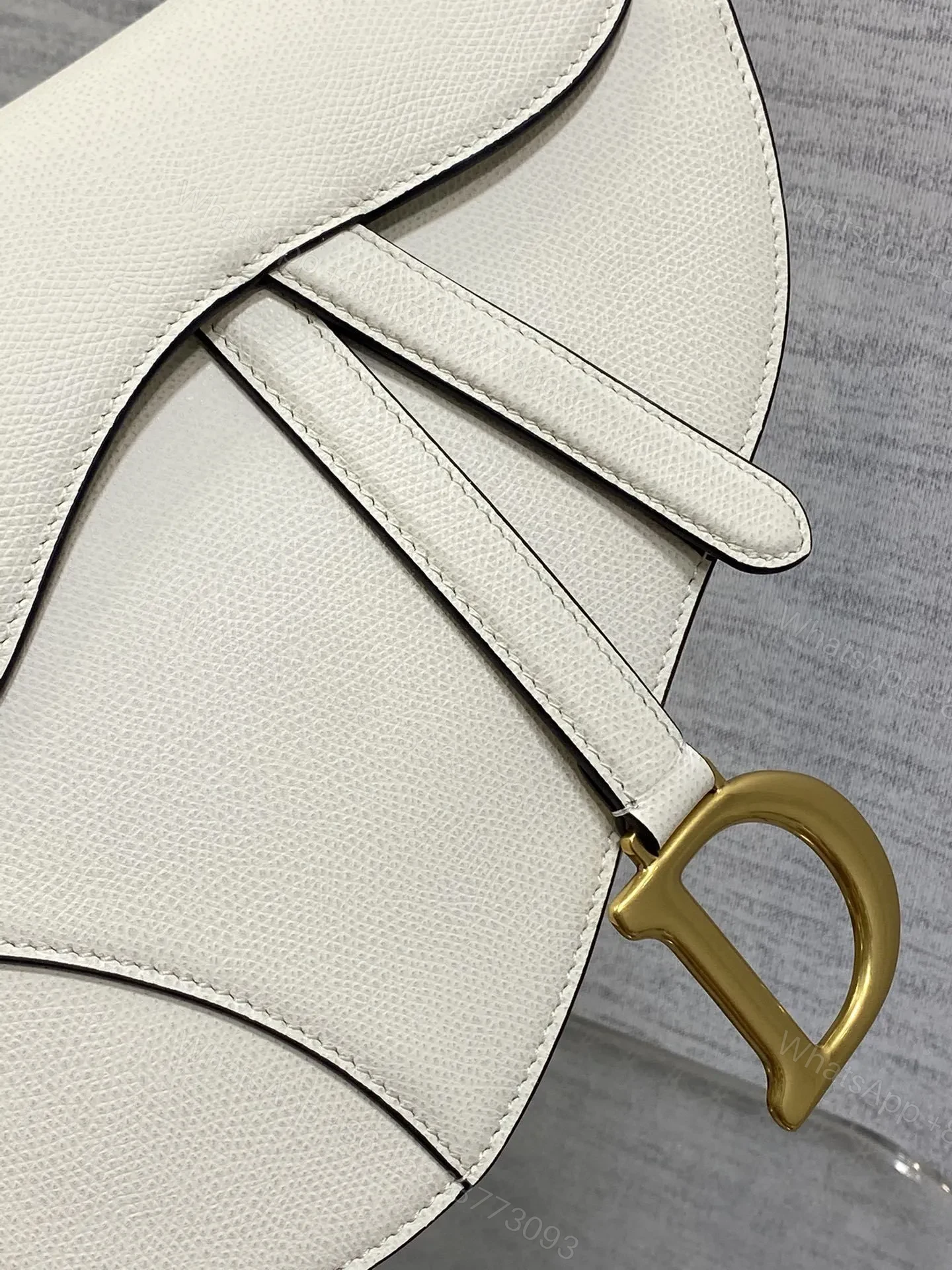 View 3 of Dior Saddle Bag in White Gold Hardware