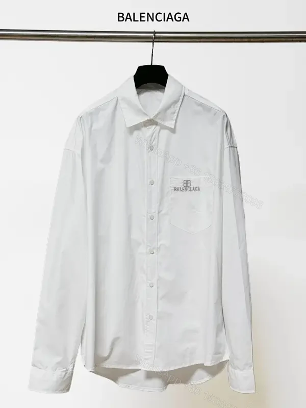 Minimalist Button-Front Shirt with Subtle Logo Detail — view 1