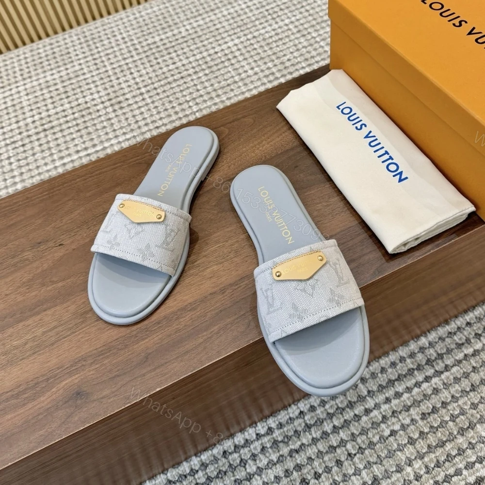 View 5 of LOUIS VUITTON LILY FLAT MULE GRAY 1AGXAA
