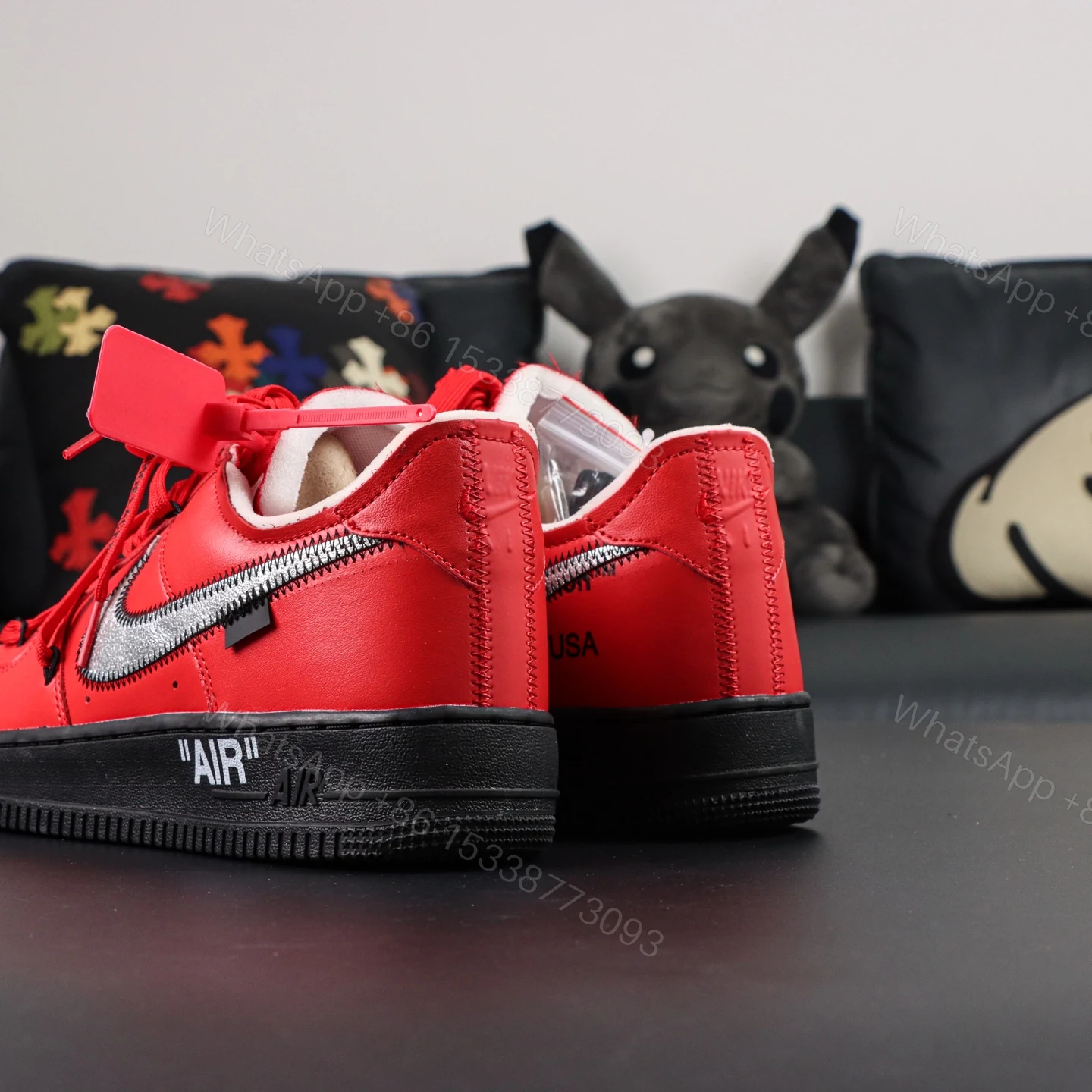 View 5 of Off White x Air Force 1 Red Black Reps
