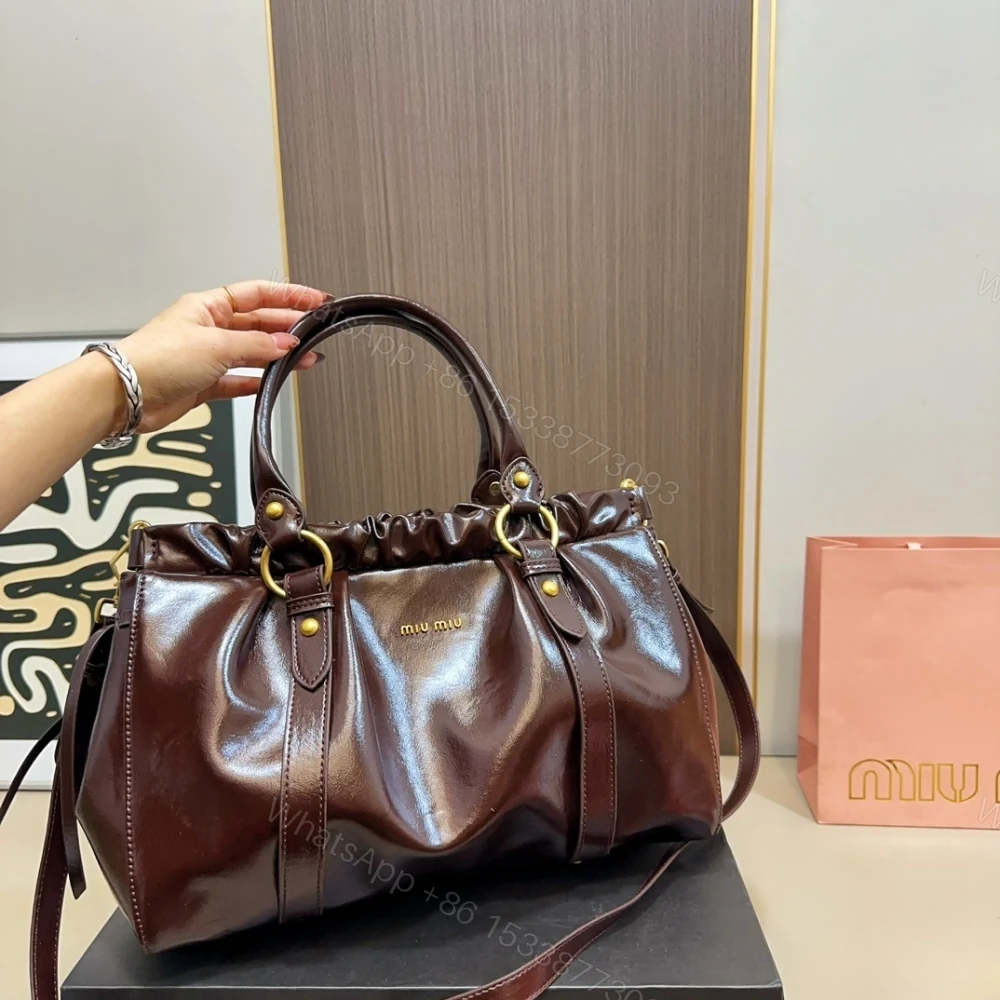 View 3 of MIU MIU SIDE RIBBON 2WAY HANDBAG BURGUNDY 33CM