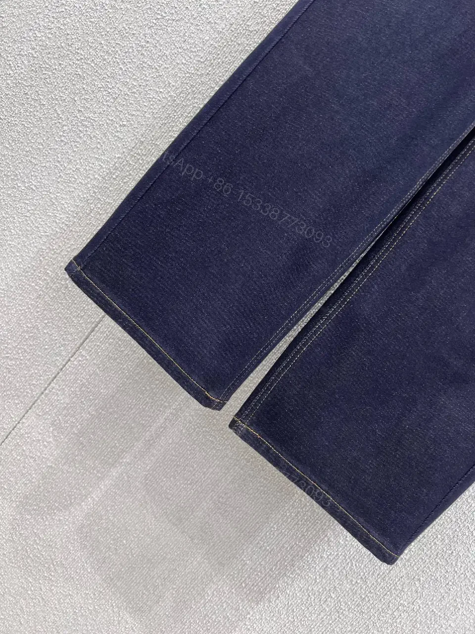View 10 of Dark Wash Wide-Leg Jeans with Embossed Pockets - Premium Denim