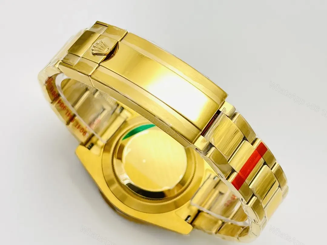 View 8 of Rolex Submariner Yellow Gold Green Black Bezel Paved Diamond Oyster Bracelet 40mm RLX-SUB-YG-GRNBLK-PAV40-OYS