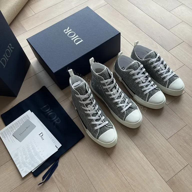 View 6 of Chic Diamond-Texture Sneaker with Dior-Inspired Detailing