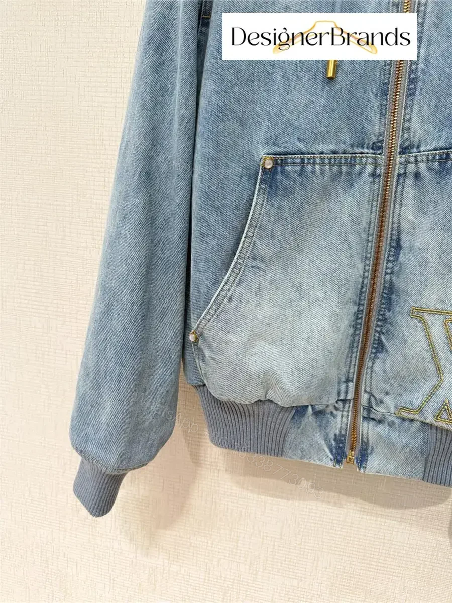 View 3 of Denim Hoodie Jacket: Signature Detailing, Luxe Streetwear