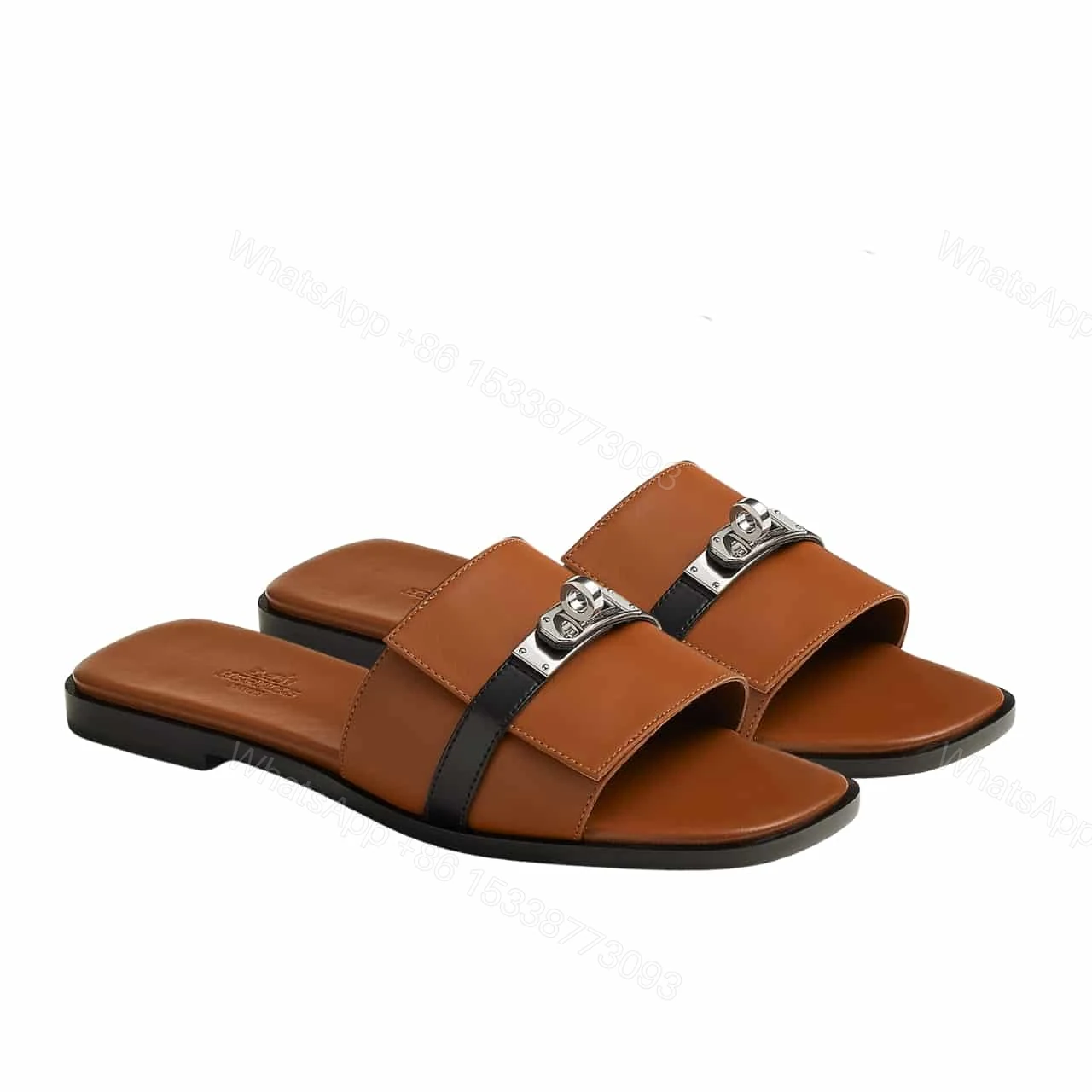 HERMES GIULIA SANDAL GOLD AND NOIR H231056Z 20360 — view 1