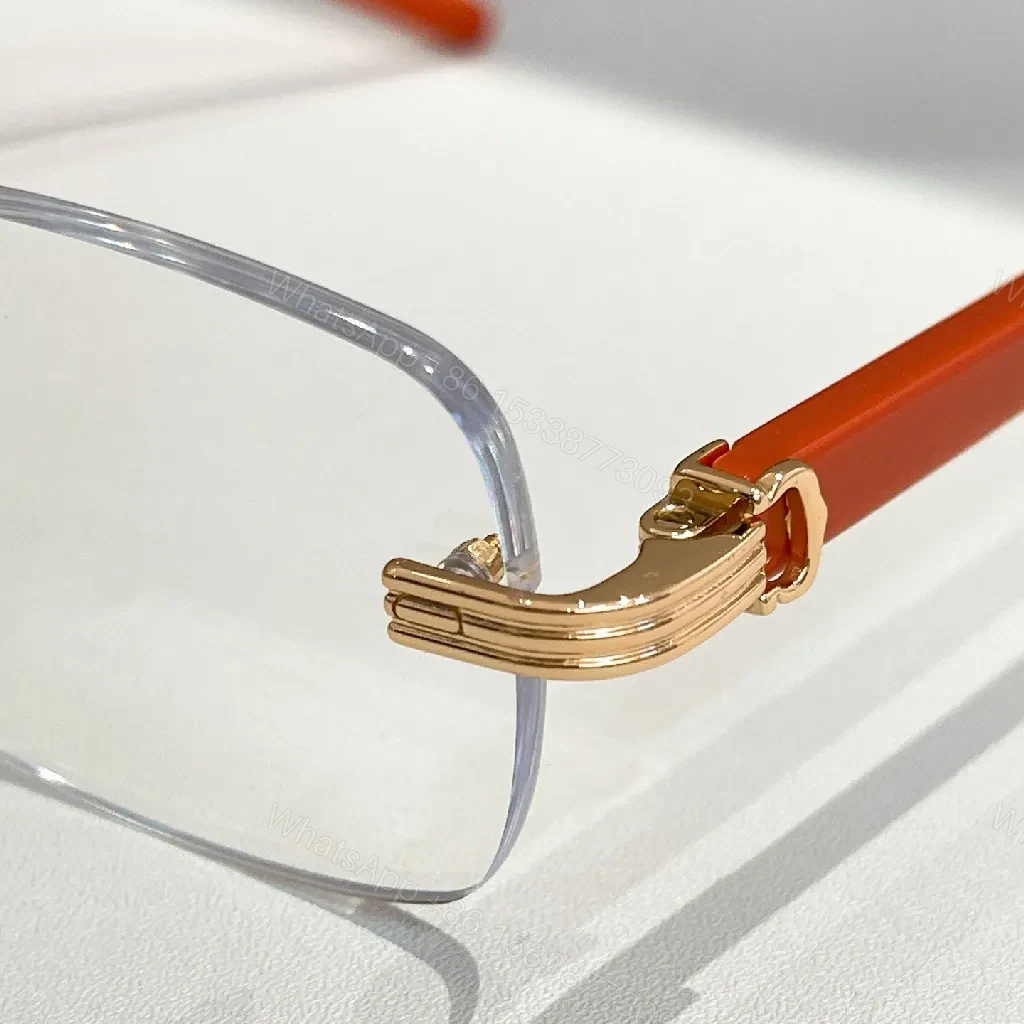 View 3 of Rimless Gold-Accent Eyewear: Bold Modern Luxe