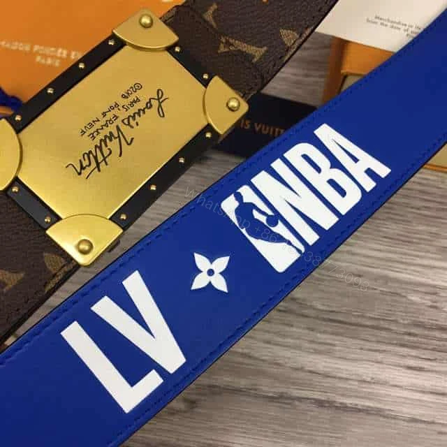 View 9 of LOUIS VUITTON X NBA 3 STEPS 40MM REVERSIBLE MONOGRAM CANVAS BELT – B101