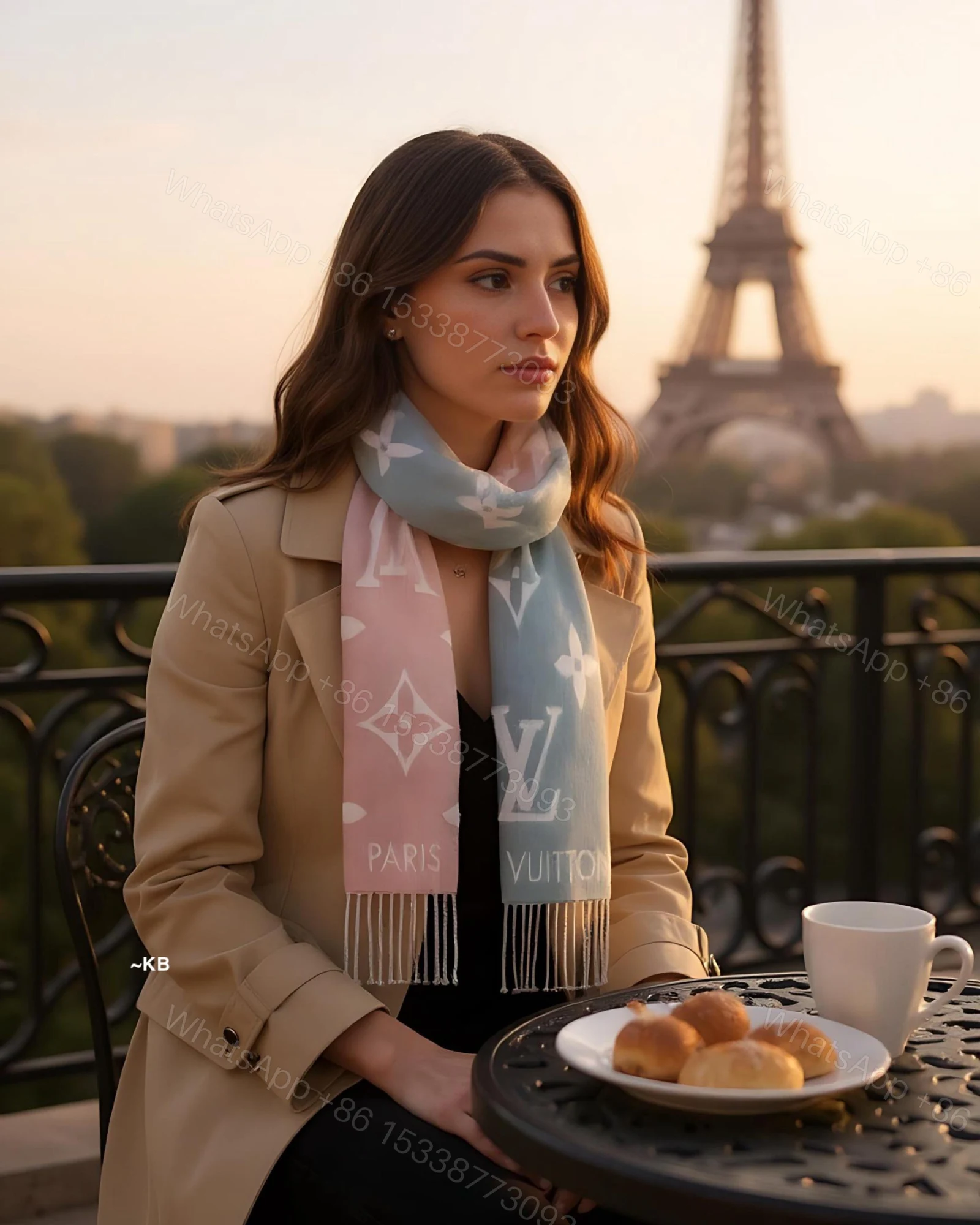 View 7 of FIRST COPY LOUIS VUITTON REYKJAVIK GRADIENT SCARF