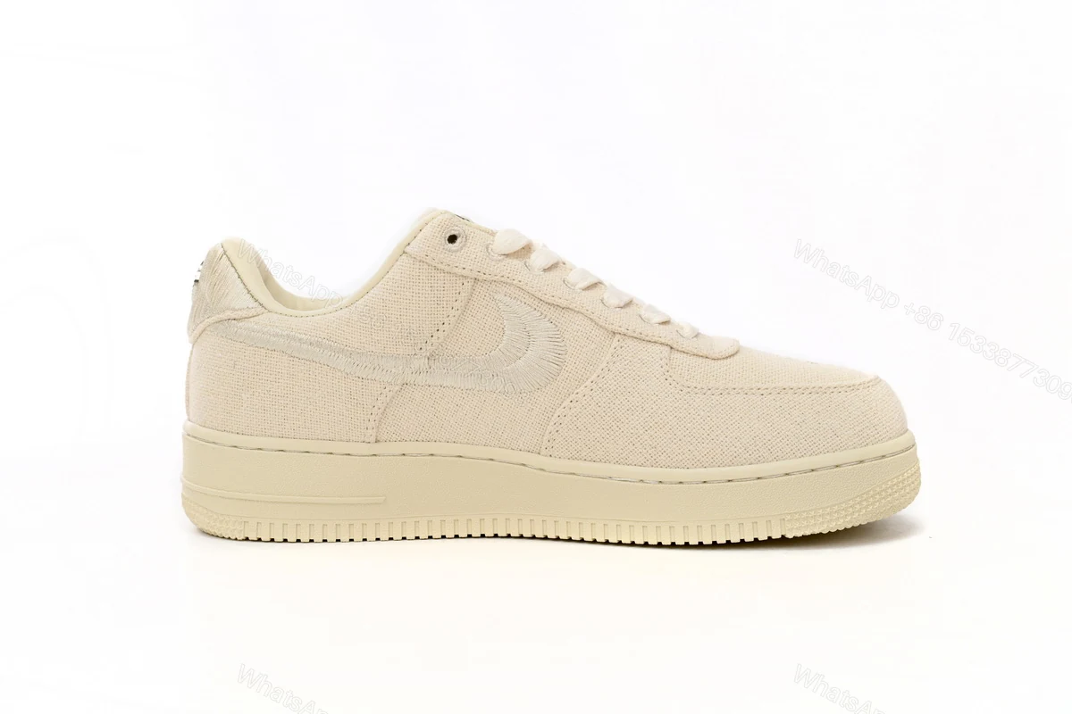 View 2 of Stussy x Nike Air Force 1 Low “Fossil Stone” CZ9084-200