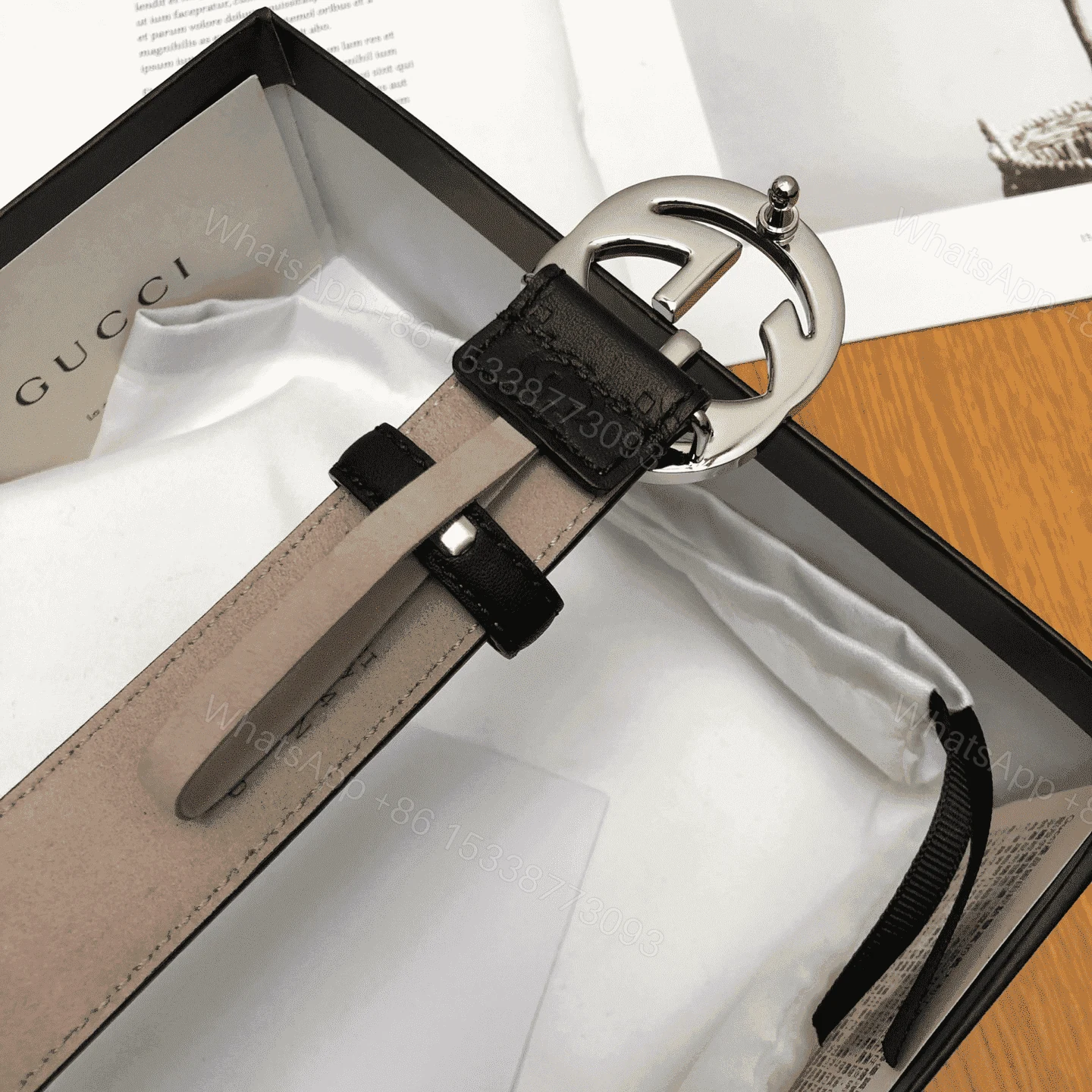 View 7 of GUCCI INTERLOCKING-G LEATHER BELT – B7