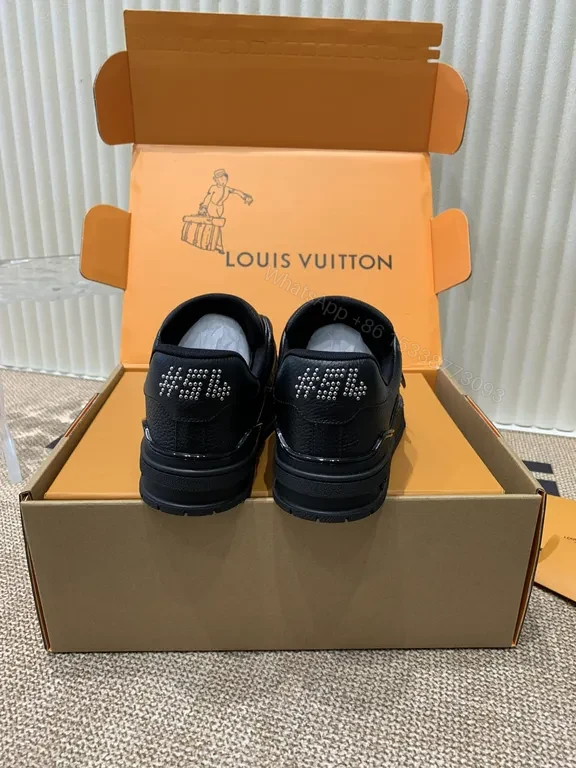 View 6 of Bold Leather LV-Style High-Top Sneaker, Luxury Comfort