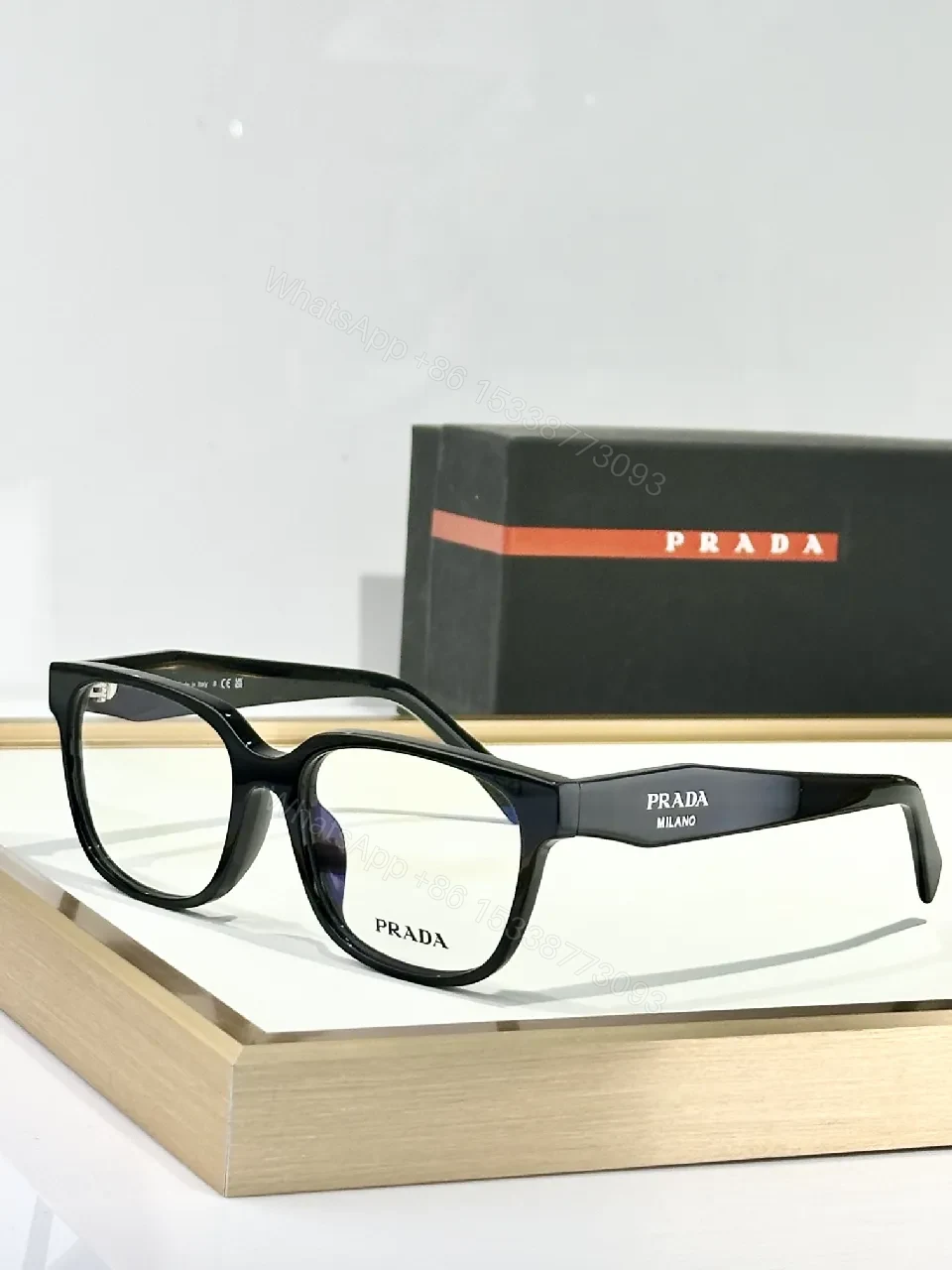 Black Acetate Modern Eyewear with Signature Detail Frames — view 1