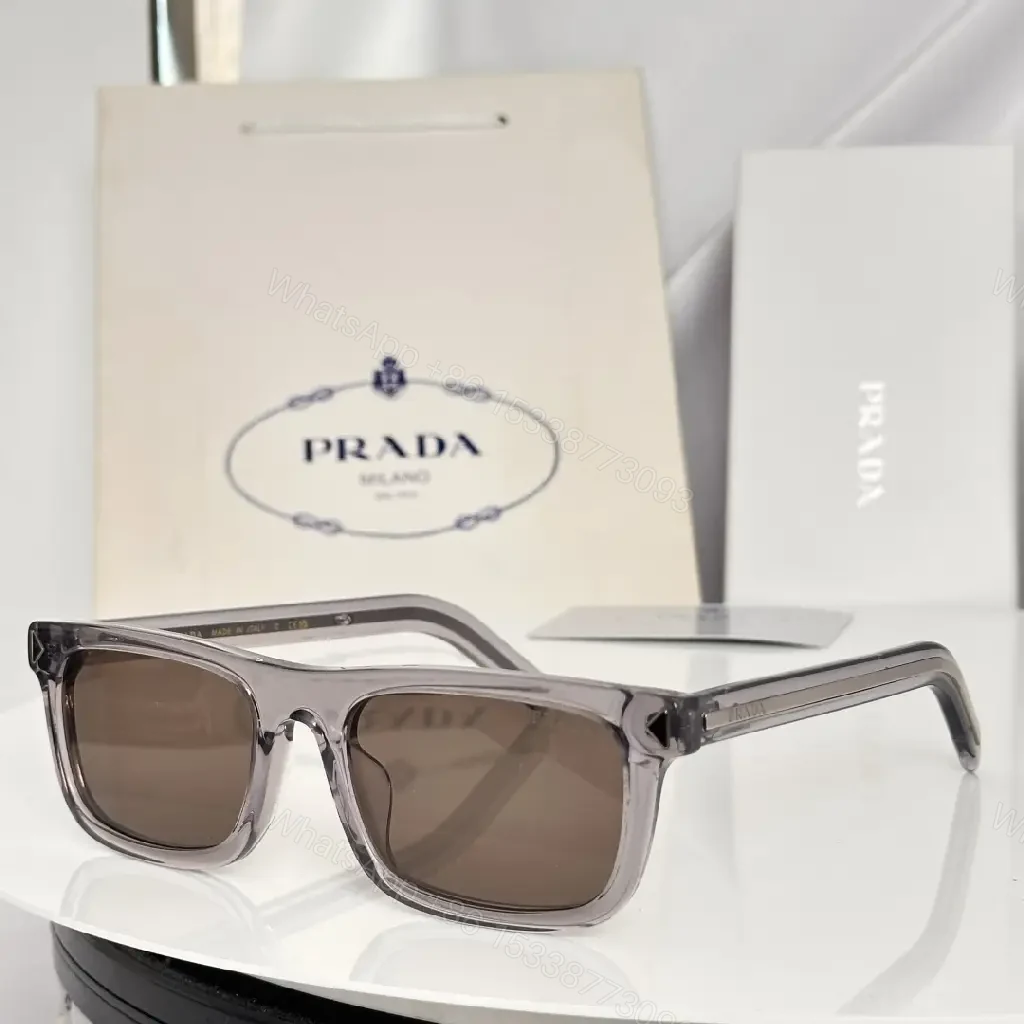 View 4 of Black Frame Clear Lenses Bold Oversized Glasses with PRADA Branding