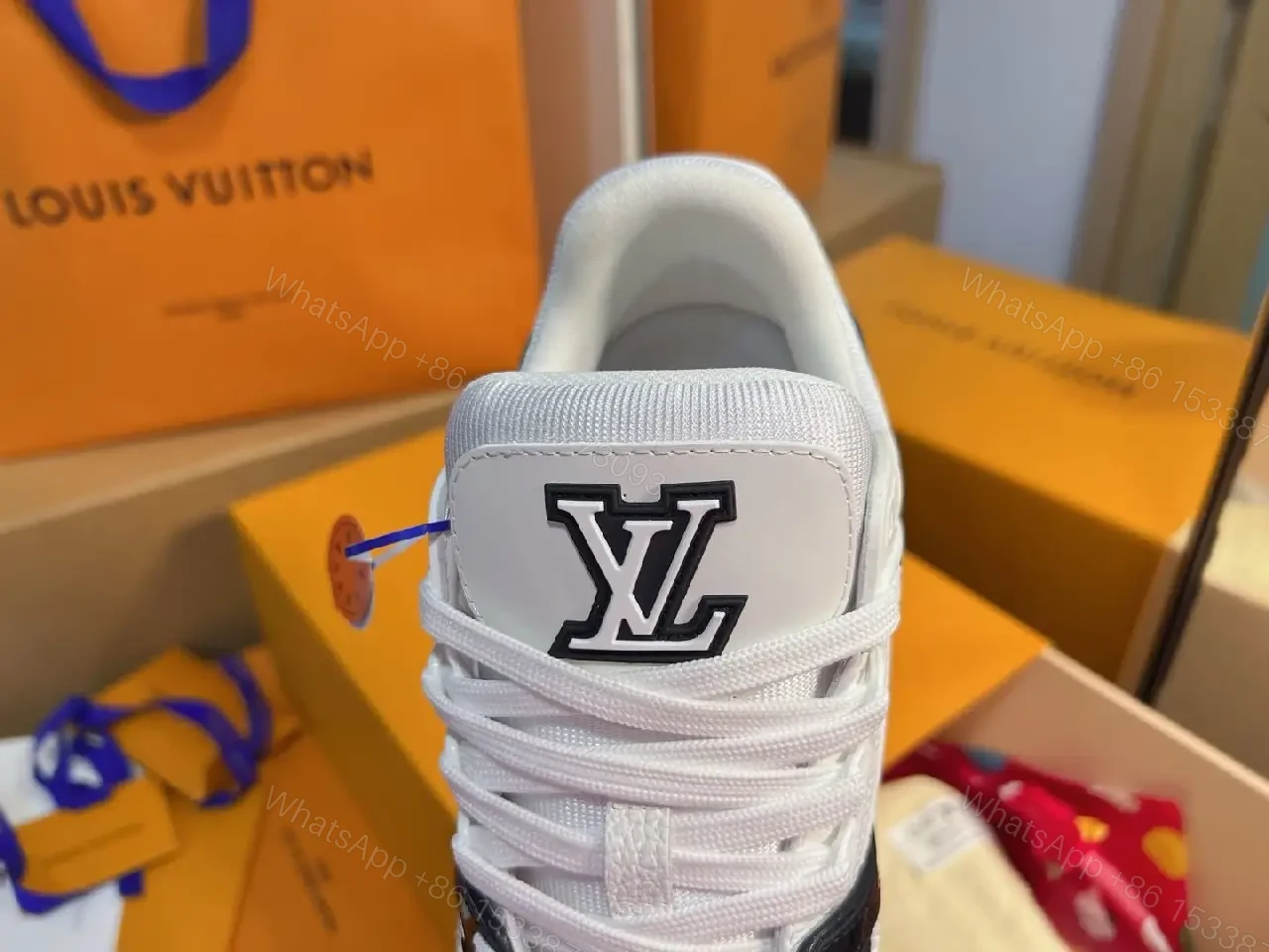 View 9 of Two-Tone Luxe Sneaker: Premium Comfort & Monogram Accent