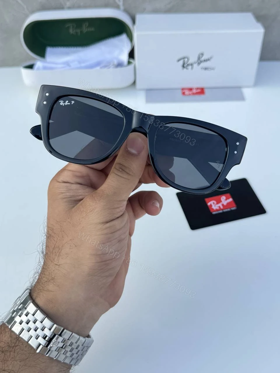 View 3 of First Copy Ray Ban 0840 Full Black Premium UV Protection Luxury Sunglasses