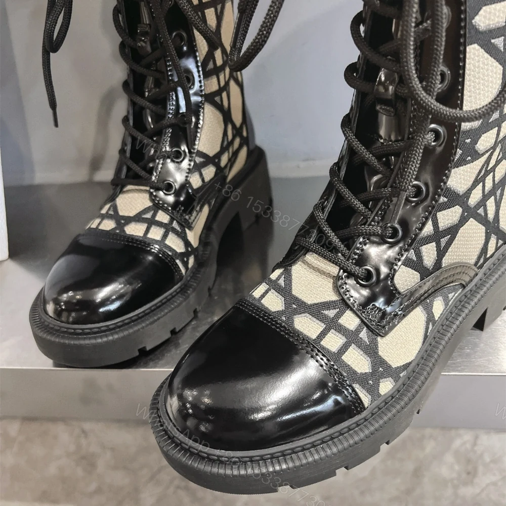 View 7 of 高仿Dior*D-Unit系列KDT135走秀款工裝中筒靴秋冬季卡其免檢版