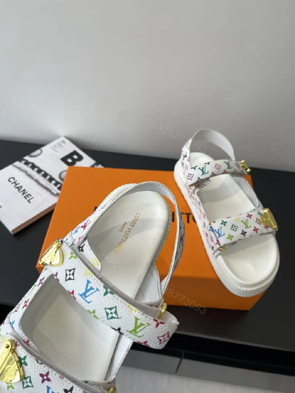 View 8 of Colorful Monogram Comfort Sandals: Playful Luxury in Steps