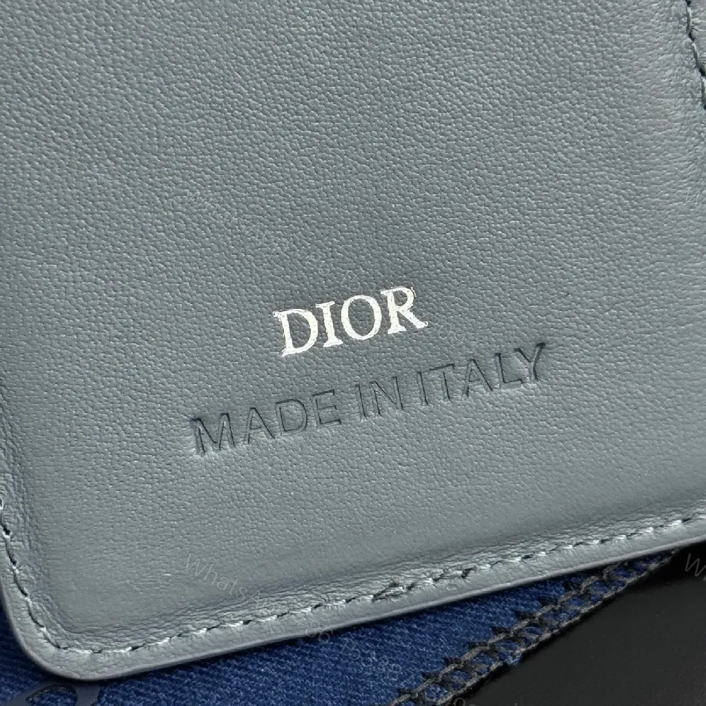 View 8 of Textured Monogram Card Case - Slim Luxury Leather Wallet